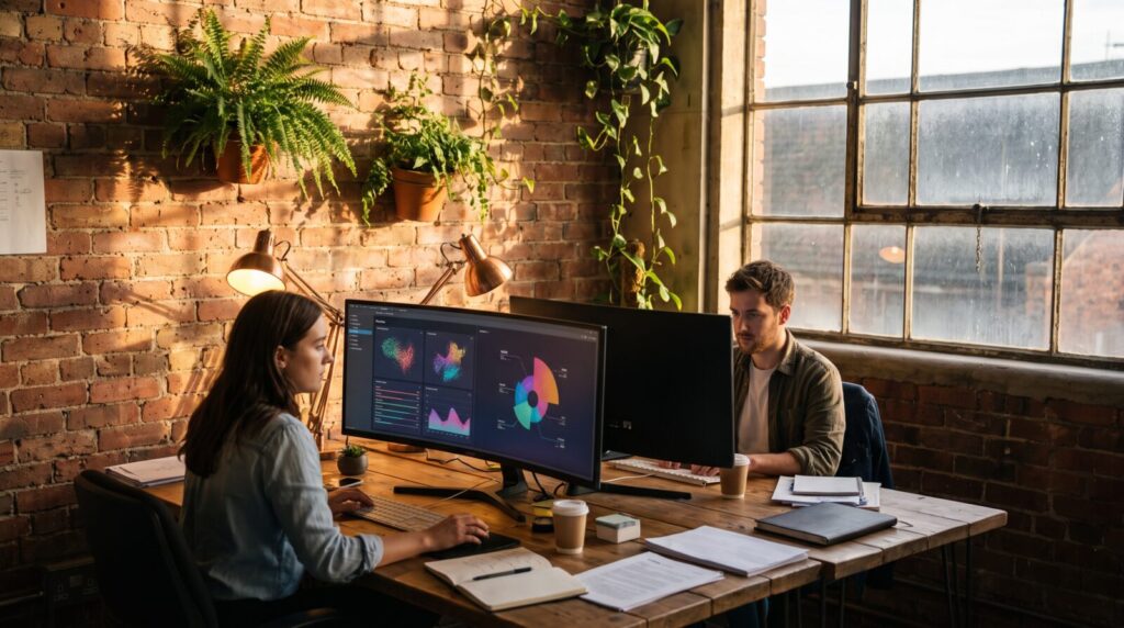 The I Love Ads Productions team or workspace in Brewster, New York.