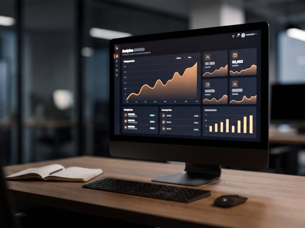 A single dashboard view combining search visibility, leads, proposals and invoices.
